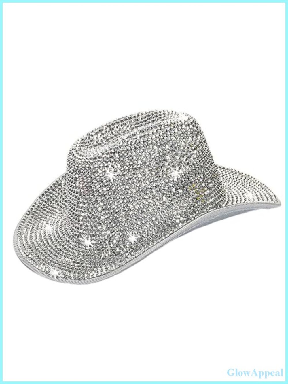 Rhinestone cowboy hat for women with holographic glitter finish